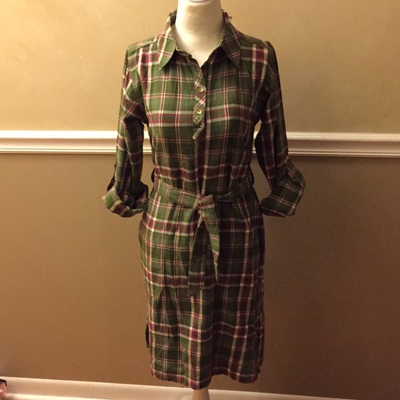 Flyshacker Clothing Co. Dresses & Skirts - NWT Flyshacker Popover Flannel plaid shirt dress